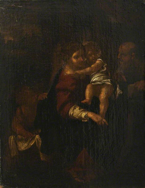 Pyhä perhe ja pyhä Jeesus-lapsi - Annibale Carracci