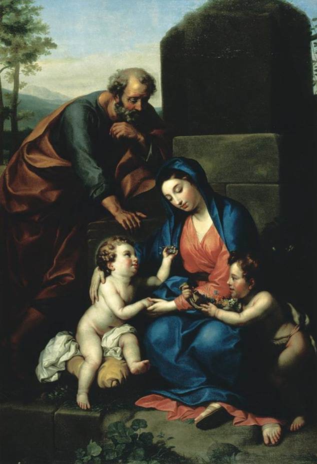 Pyhä perhe ja pyhä Johannes Kastajan lapsi - Anton Raphael Mengs