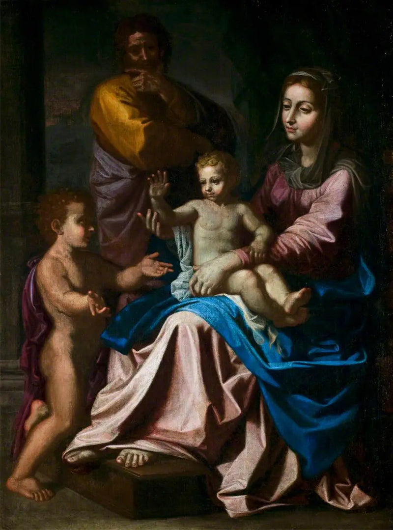 Pyhä perhe ja pyhä Jeesus-lapsi - Nicolas Poussin
