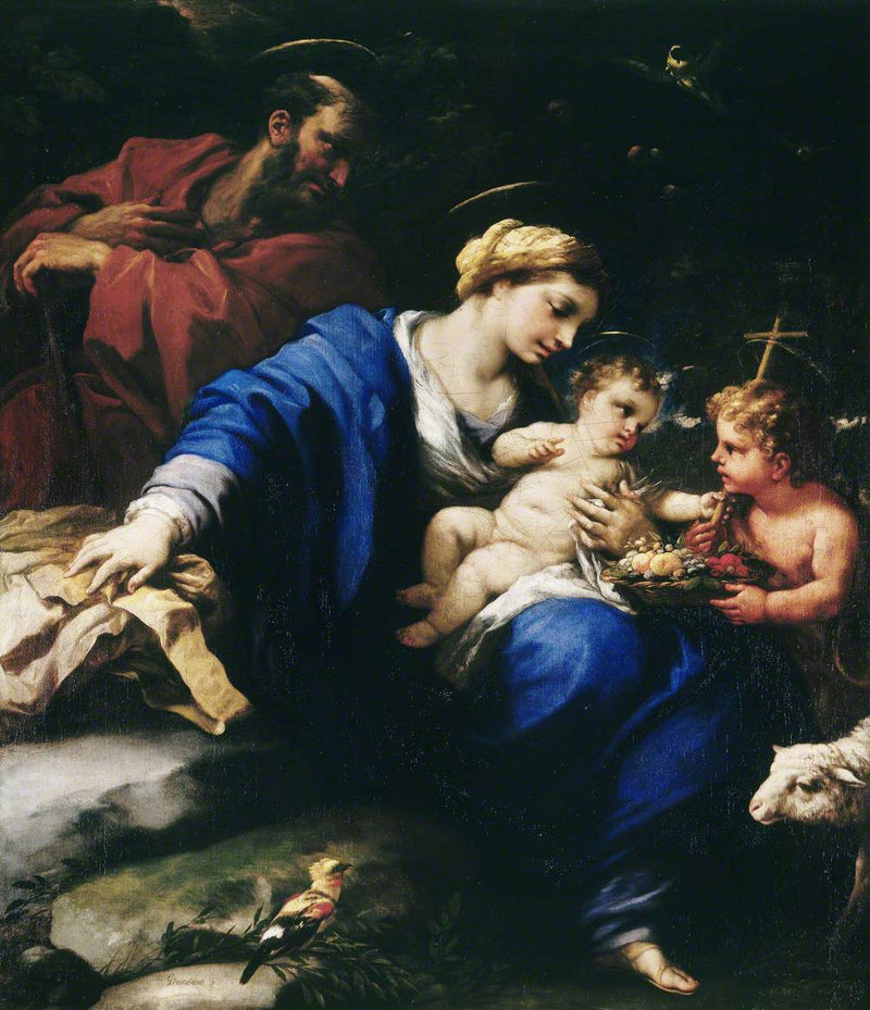 Pyhä perhe ja Pyhä Johannes Kastajan lapsi - Luca Giordano