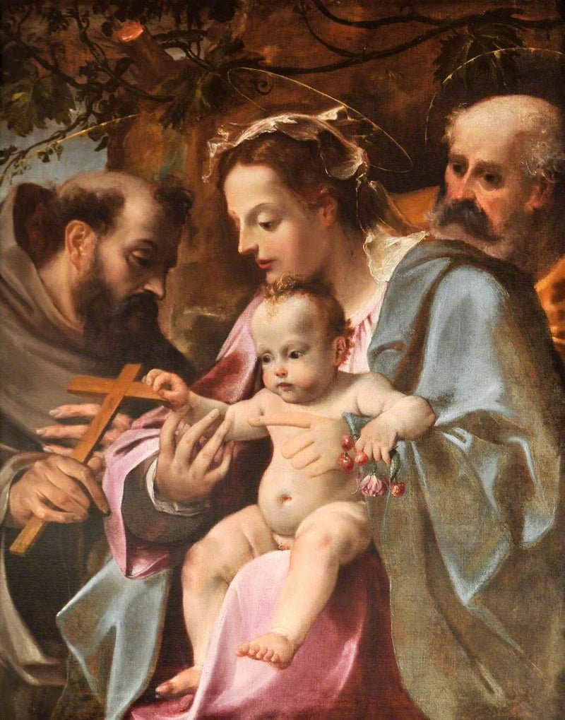Pyhä perhe ja Pyhä Fransiscus - Ludovico Carracci