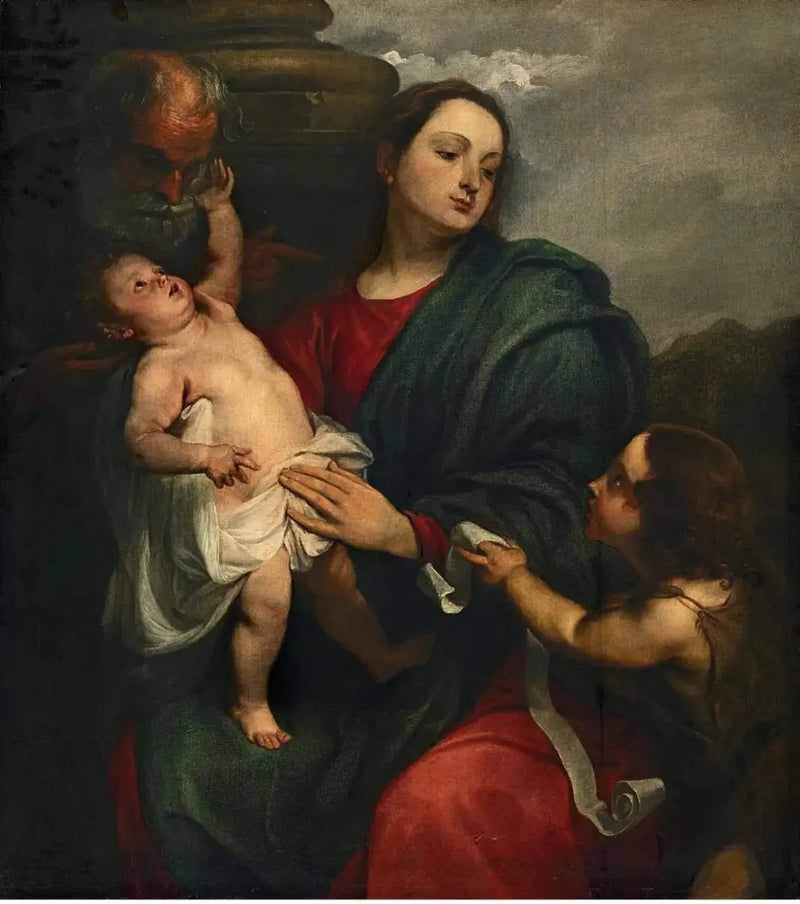 Pyhä perhe ja pyhä Johannes Kastaja lapsena - Antoine van Dyck