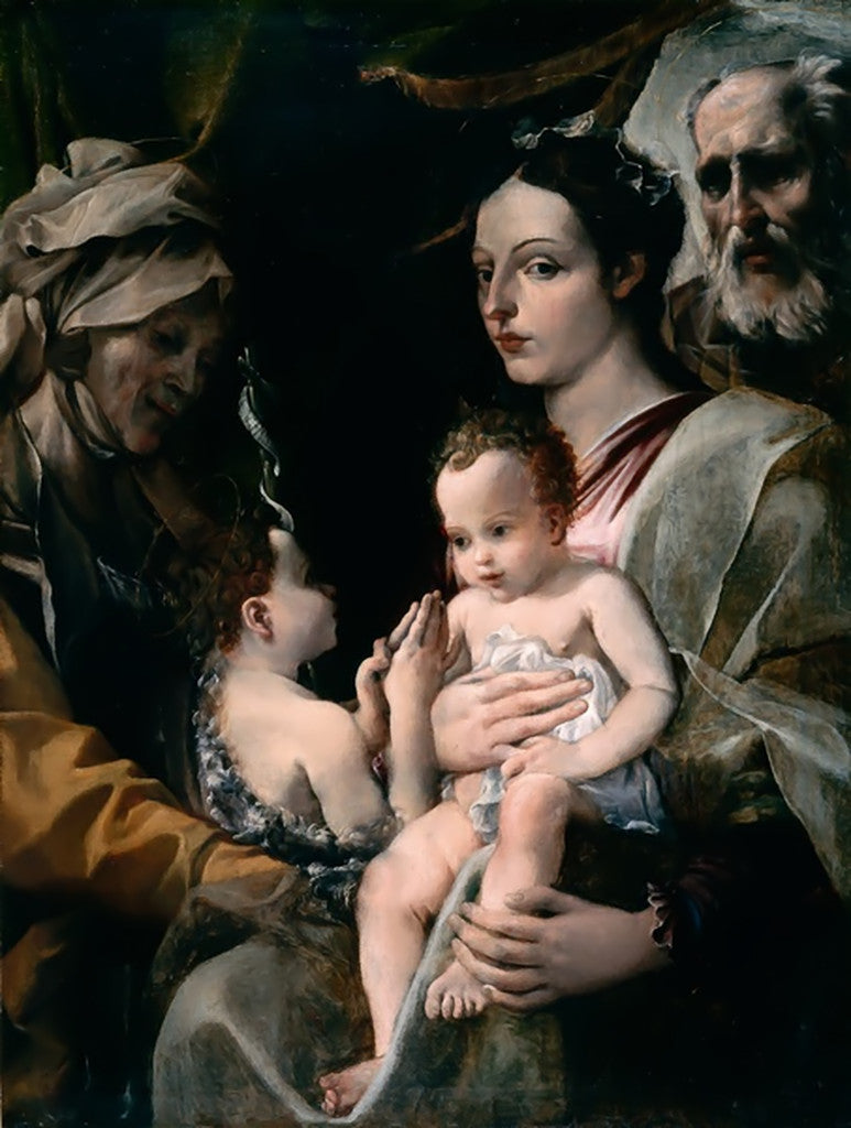 Pyhä perhe ja pyhä Johannes Kastaja ja pyhä Elisabeth - Annibale Carracci