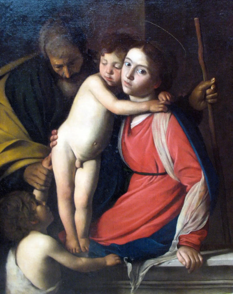 Pyhä perhe yhdessä pyhän Johannes Kastajan kanssa - Caravaggio