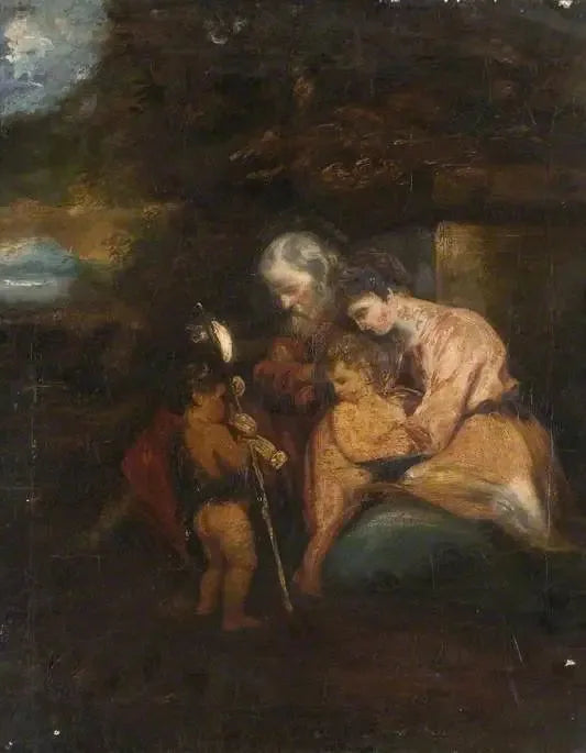 Pyhä perhe ja pyhä Johannes - Joshua Reynolds