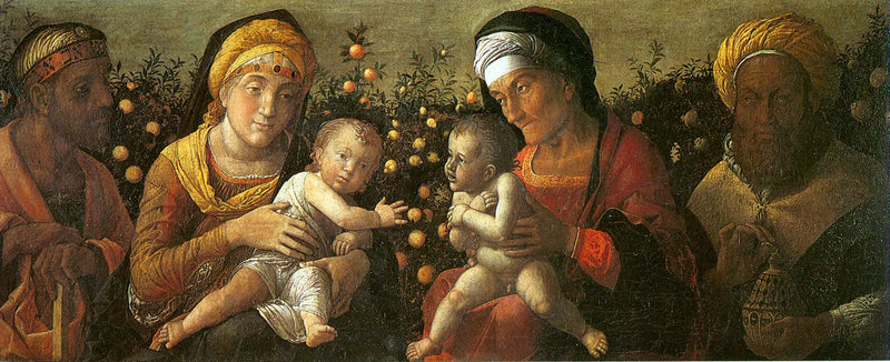 Pyhä perhe ja Pyhän Johannes Kasteen perhe - Andrea Mantegna