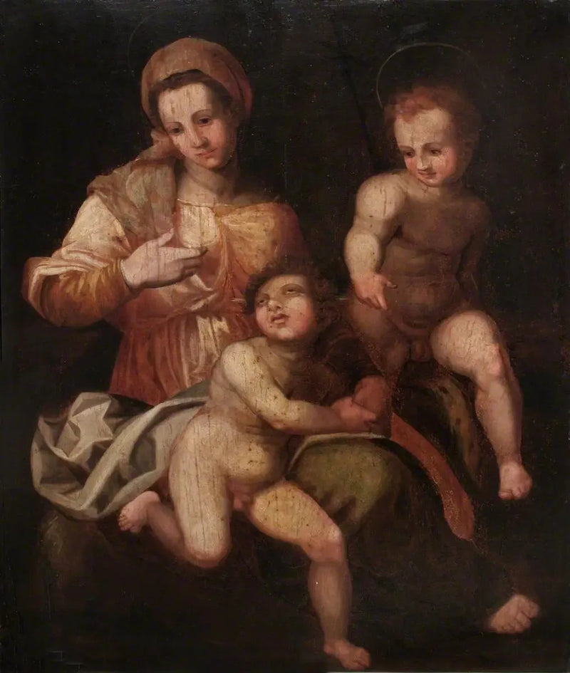 Pyhä Neitsyt ja Välittäjä Jeesus-lapsi sekä Pyhä Johannes Kastaja - Andrea del Sarto