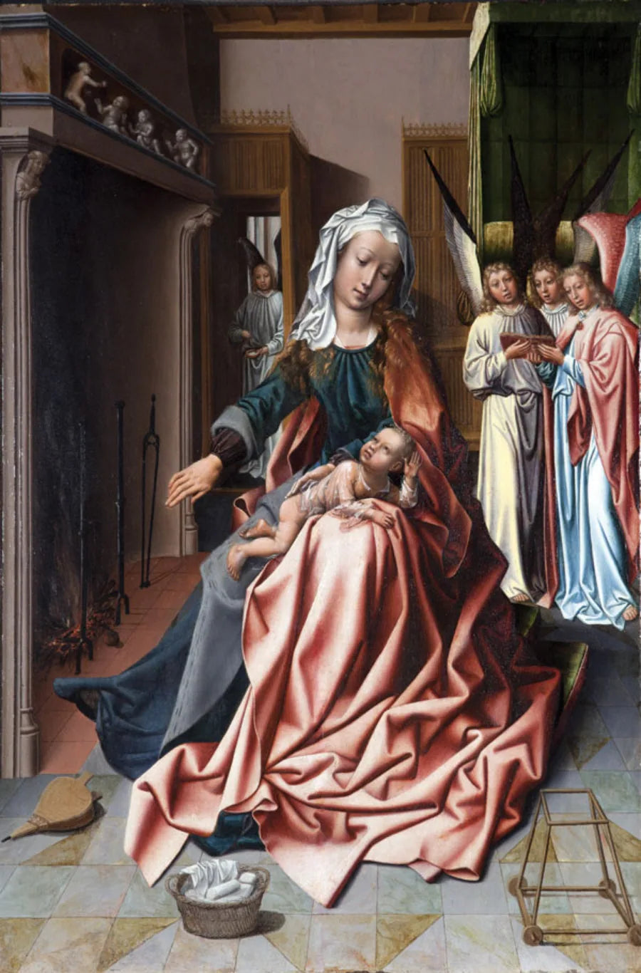 La Sainte Vierge se préparant à faire la toilette de l'Enfant Jésus - Jan Gossaert image 1 tableau peint à l’huile sur toile