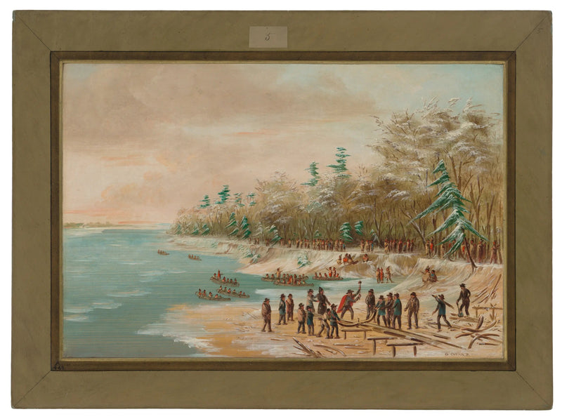 La Salle työnsi ensimmäisen lukon Griffonille. 26. tammikuuta 1679 - George Catlin