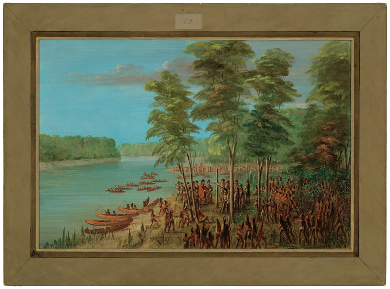 La Salle ottaa haltuunsa maat Arkansasjoen suulla. 10. maaliskuuta 1682 - George Catlin