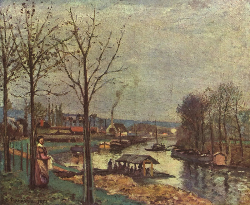 Seine Port-Marlyssä, pesula - Camille Pissarro
