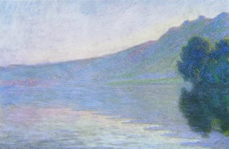 Seine Port-Villezissä, vaaleanpunainen efekti - Claude Monet