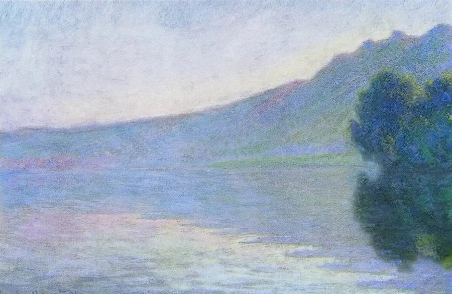 Seine Port-Villezissä, vaaleanpunainen efekti - Claude Monet