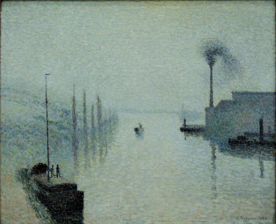 Seine Rouenissa, Lacroix-saari, sumuefekti - Camille Pissarro