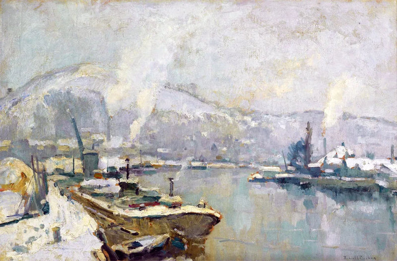 La Seine ja Côte Sainte Catherine Rouenissa talvella - Robert Antoine Pinchon
