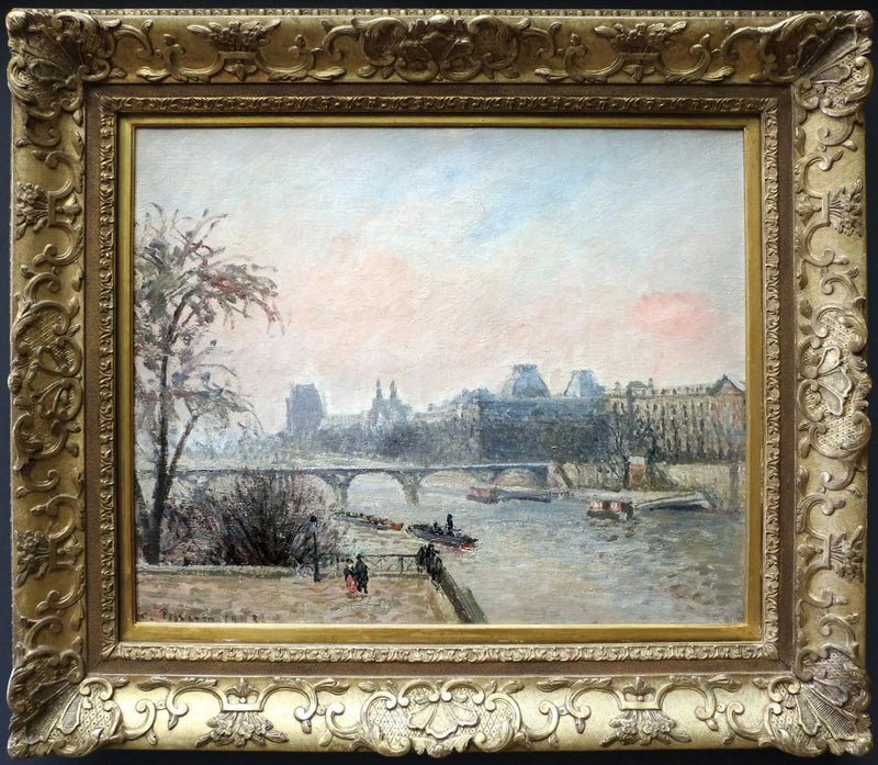Seine ja Louvre - Camille Pissarro
