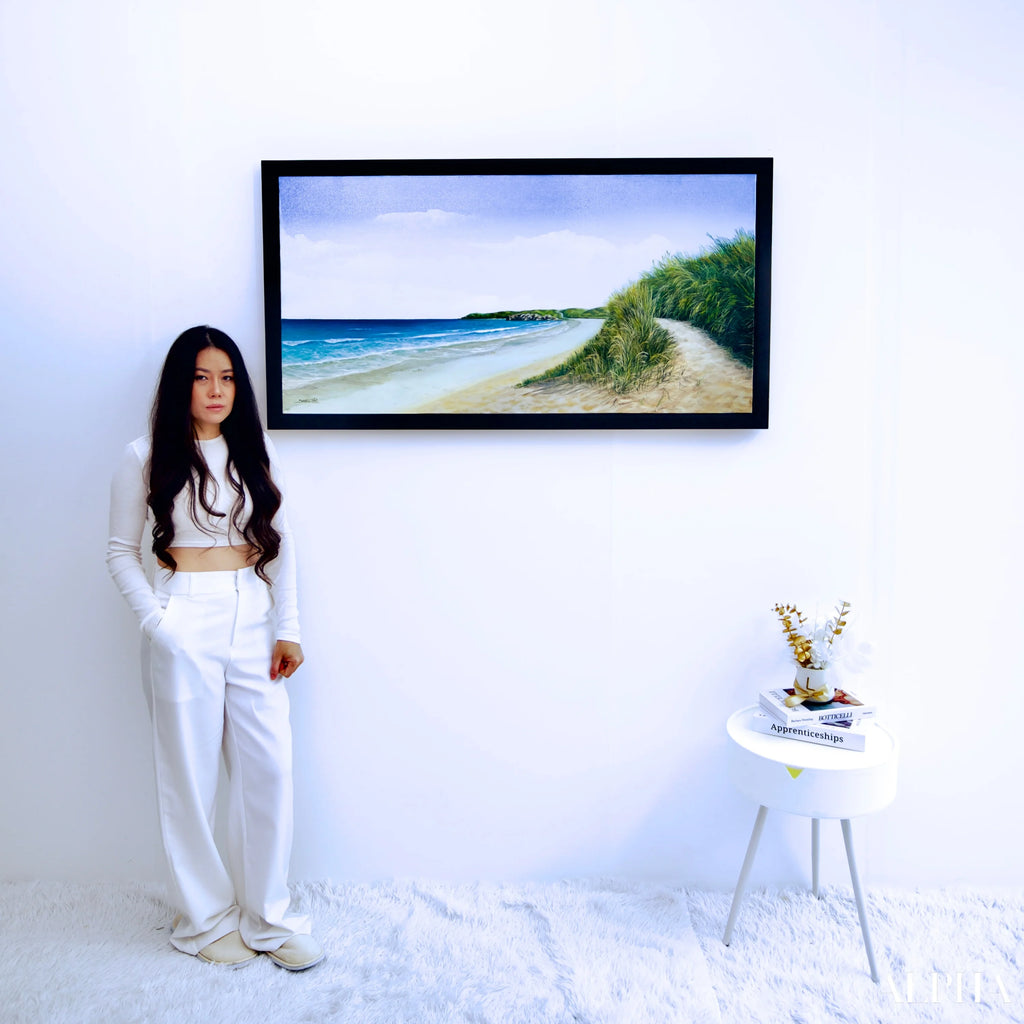 The Calm at the Beach - Varisara | 120 x 60 cm Reproductions de tableaux à la peinture à l’huile