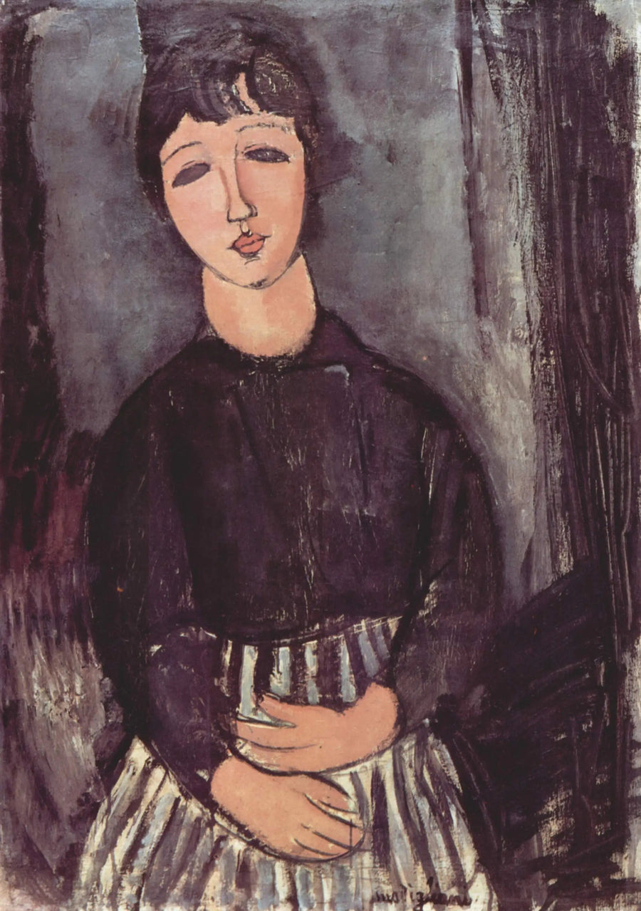 Raidallinen esiliinapalvelija - Amedeo Modigliani