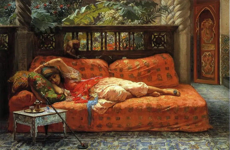 La Sieste (Iltapäivä unelmassa) - Frederick Arthur Bridgman