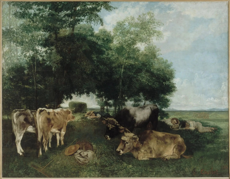 Päiväunet heinäsadon kaudella - Gustave Courbet