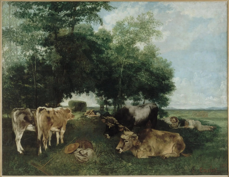 Päiväunet heinäsadon kaudella - Gustave Courbet