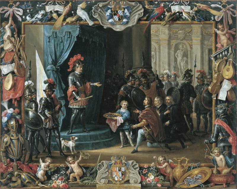 Sisiliaisten kapinallisten alistuminen Antonio de Moncadalle vuonna 1411 - David Teniers nuorempi