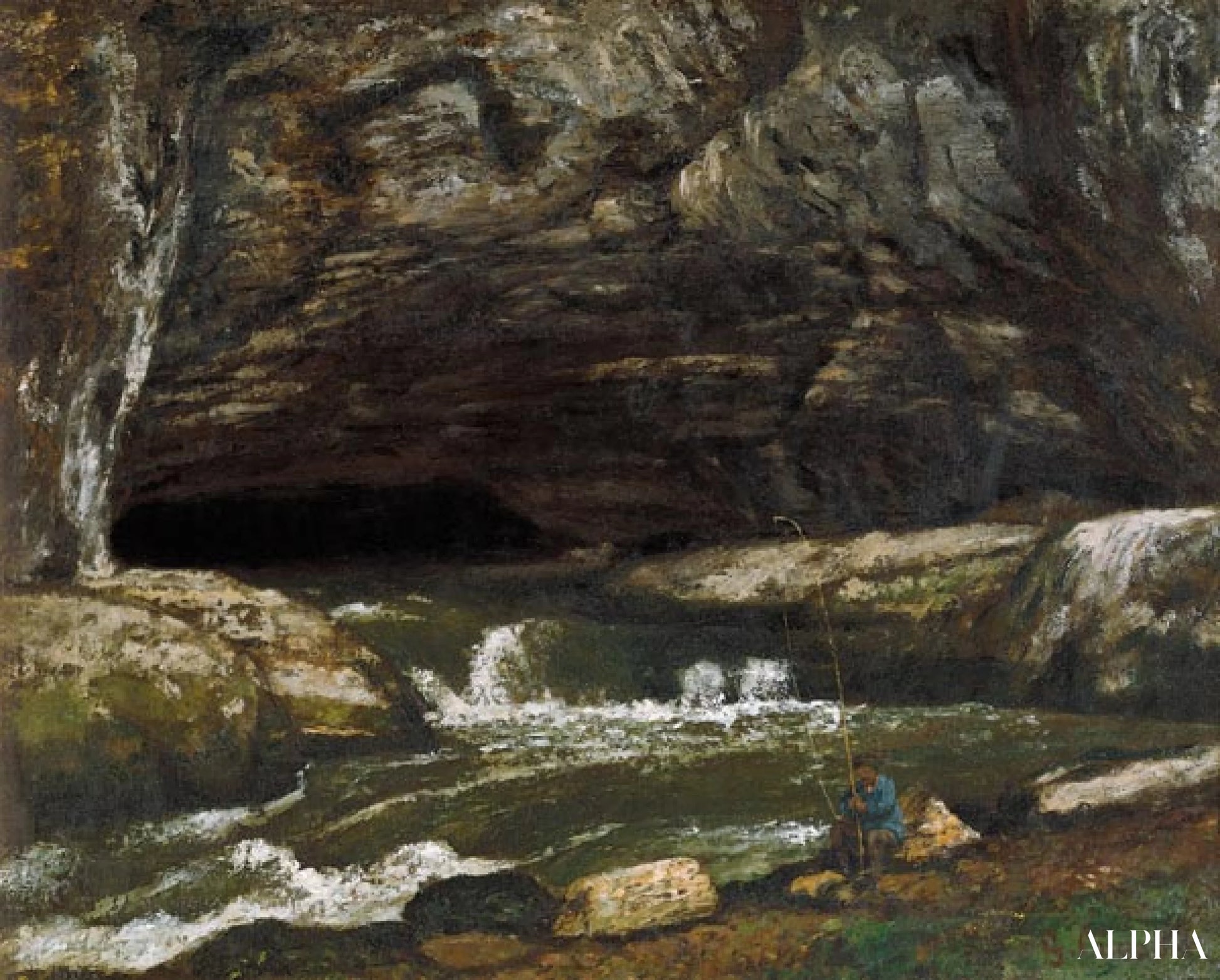 Louen Lähde tai Sarrazinen Luola - Gustave Courbet - Korkealaatuiset taulujen ja maalauksien reproduktiot