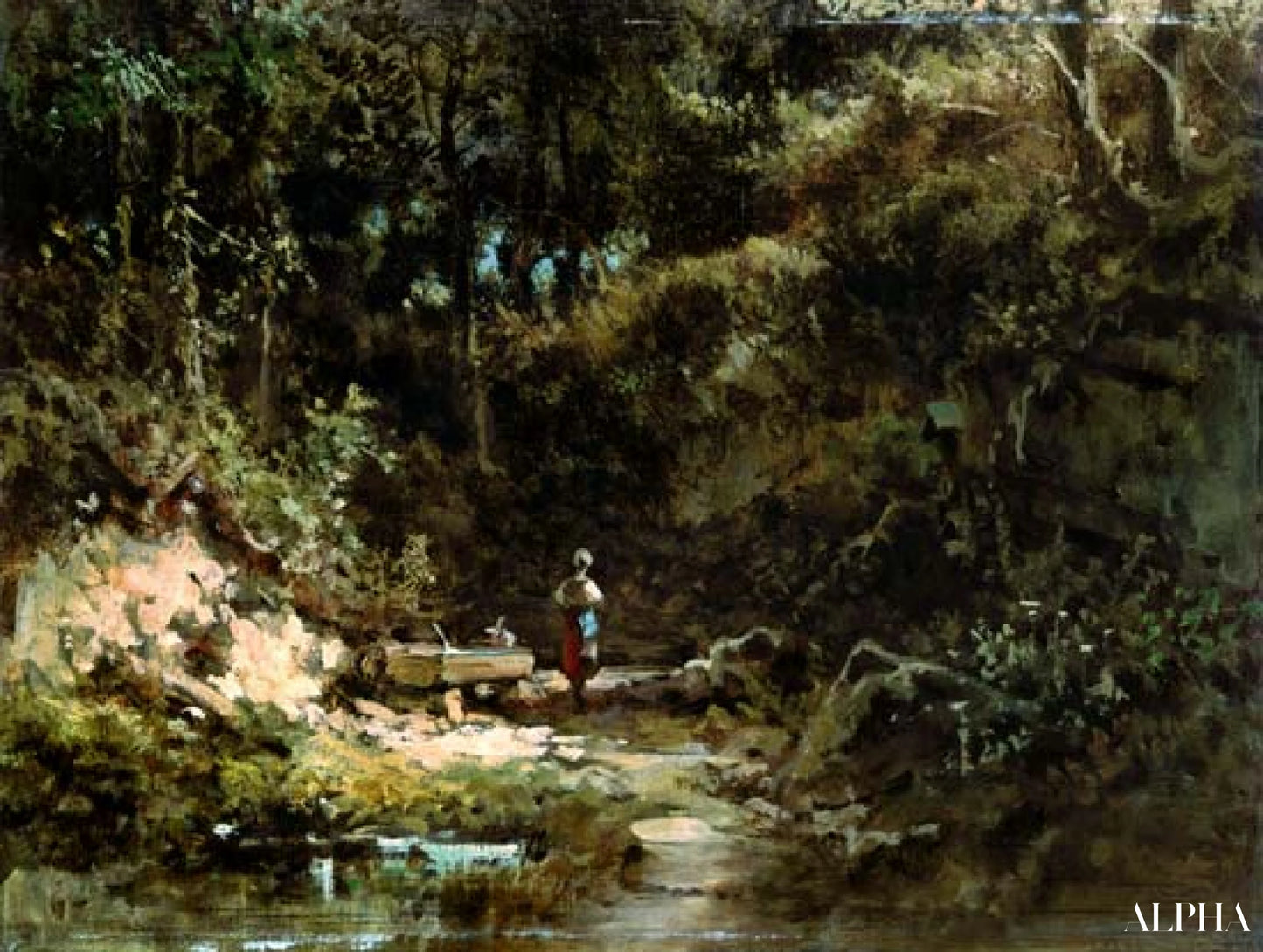 Metsä lähde - Carl Spitzweg - Korkealaatuiset taulujen ja maalauksien reproduktiot