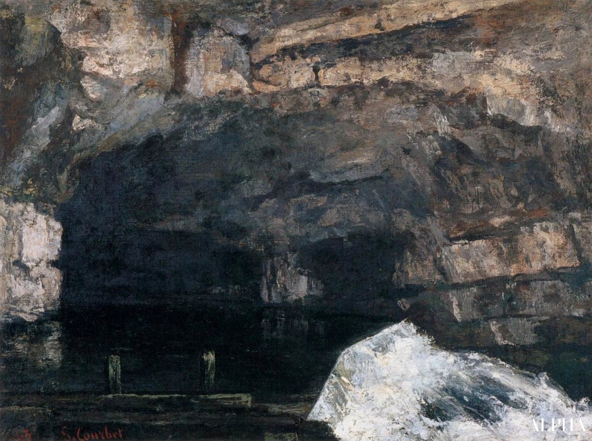La Source - Gustave Courbet - Korkealaatuiset taulujen ja maalauksien reproduktiot
