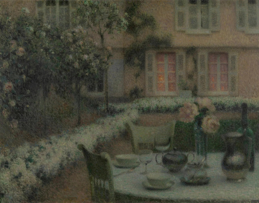 Pöytä valkoisessa puutarhassa Gerberoyssä - Henri Le Sidaner