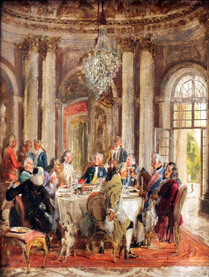 Kuningas Frederik II:n pyöreä pöytä Sanssoucin - Adolph von Menzel
