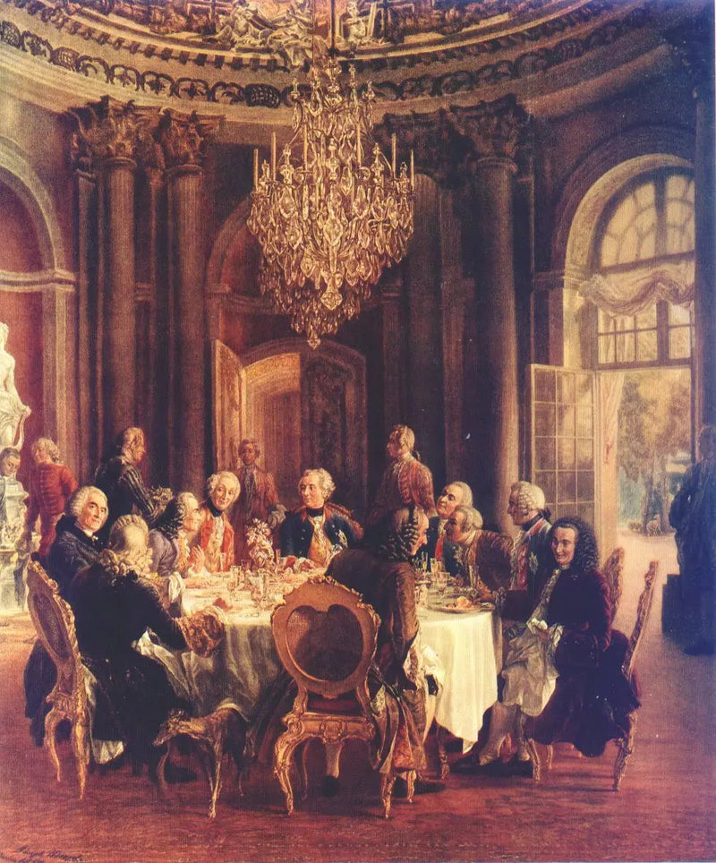 Kuningas Frederik II:n pyöreä pöytä Sanssouci - Adolph von Menzel