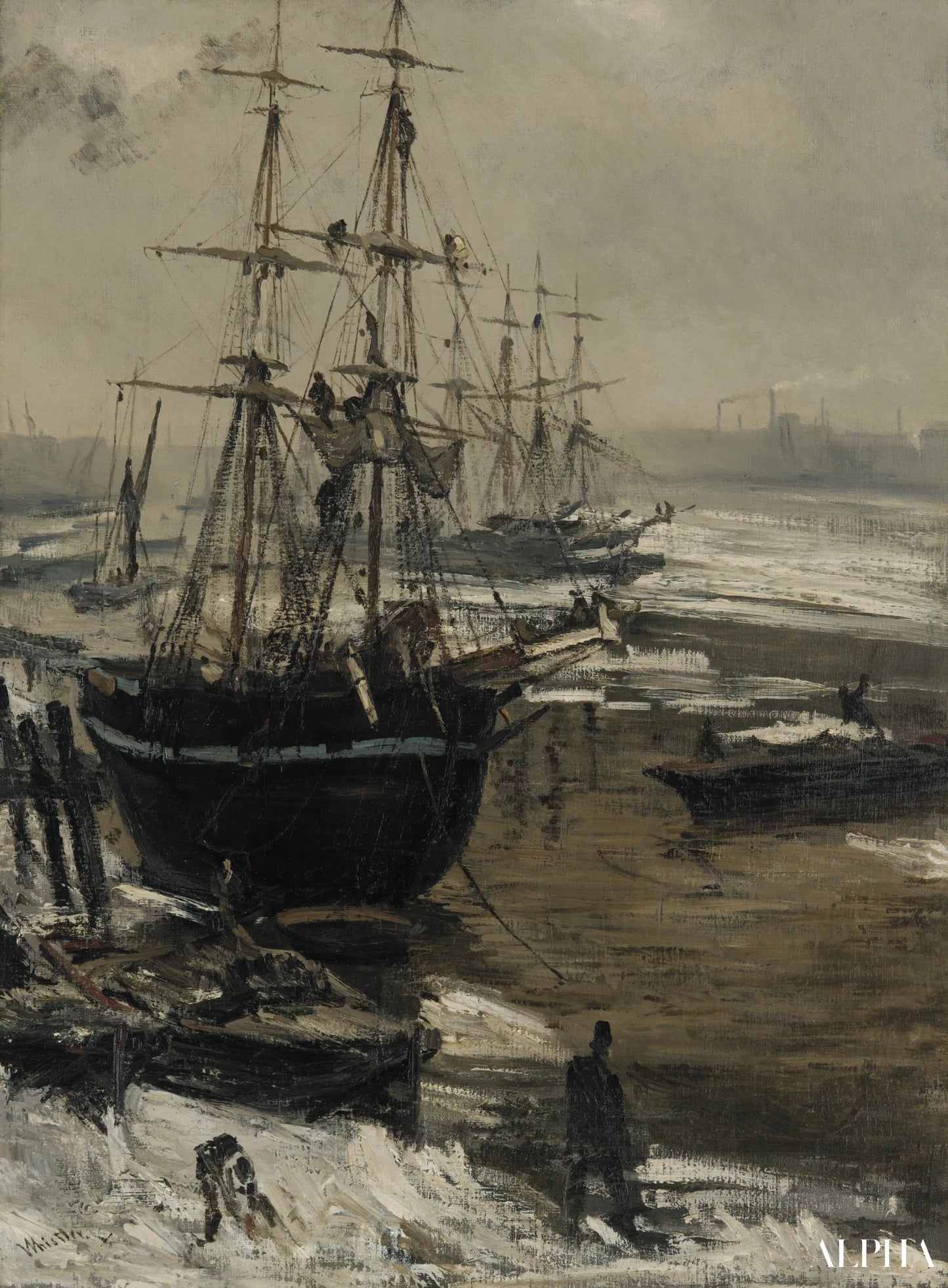 Jäätynyt Thames - James Abbott McNeill Whistler - Korkealaatuiset taulujen ja maalauksien reproduktiot