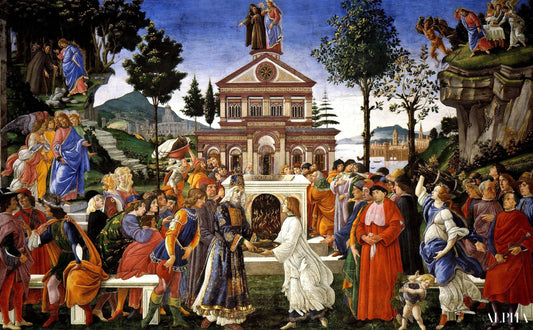 Kristuksen kiusaus - Sandro Botticelli - Korkealaatuiset taulujen ja maalauksien reproduktiot
