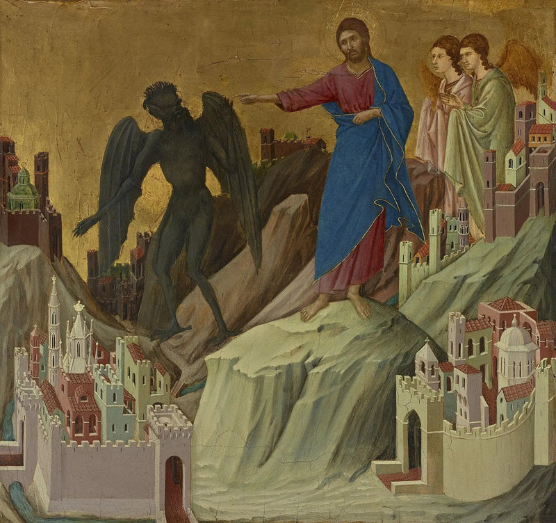 Kristuksen kiusaus vuorella - Duccio di Buoninsegna