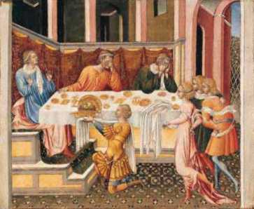 Johannes Kastajan pää tuotiin Herodeille. - Giovanni di Paolo