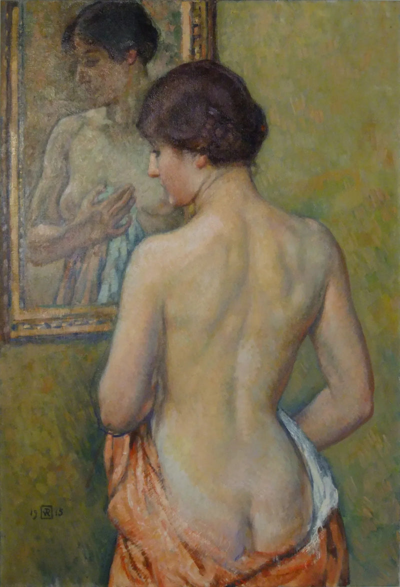 La Toilette, Académie de femme au miroir - Theo van Rysselberghe