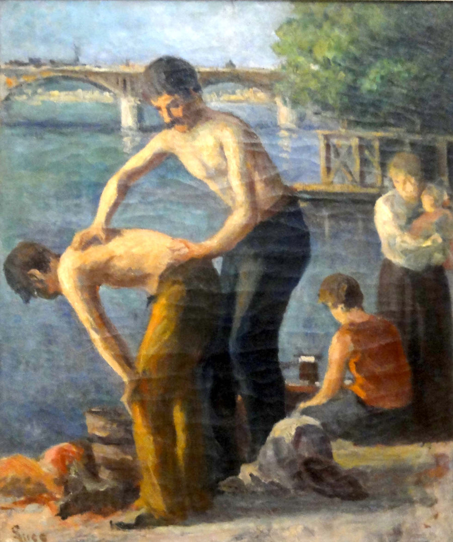 Pukuhuone Saint-Pères-sillalla - Maximilien Luce