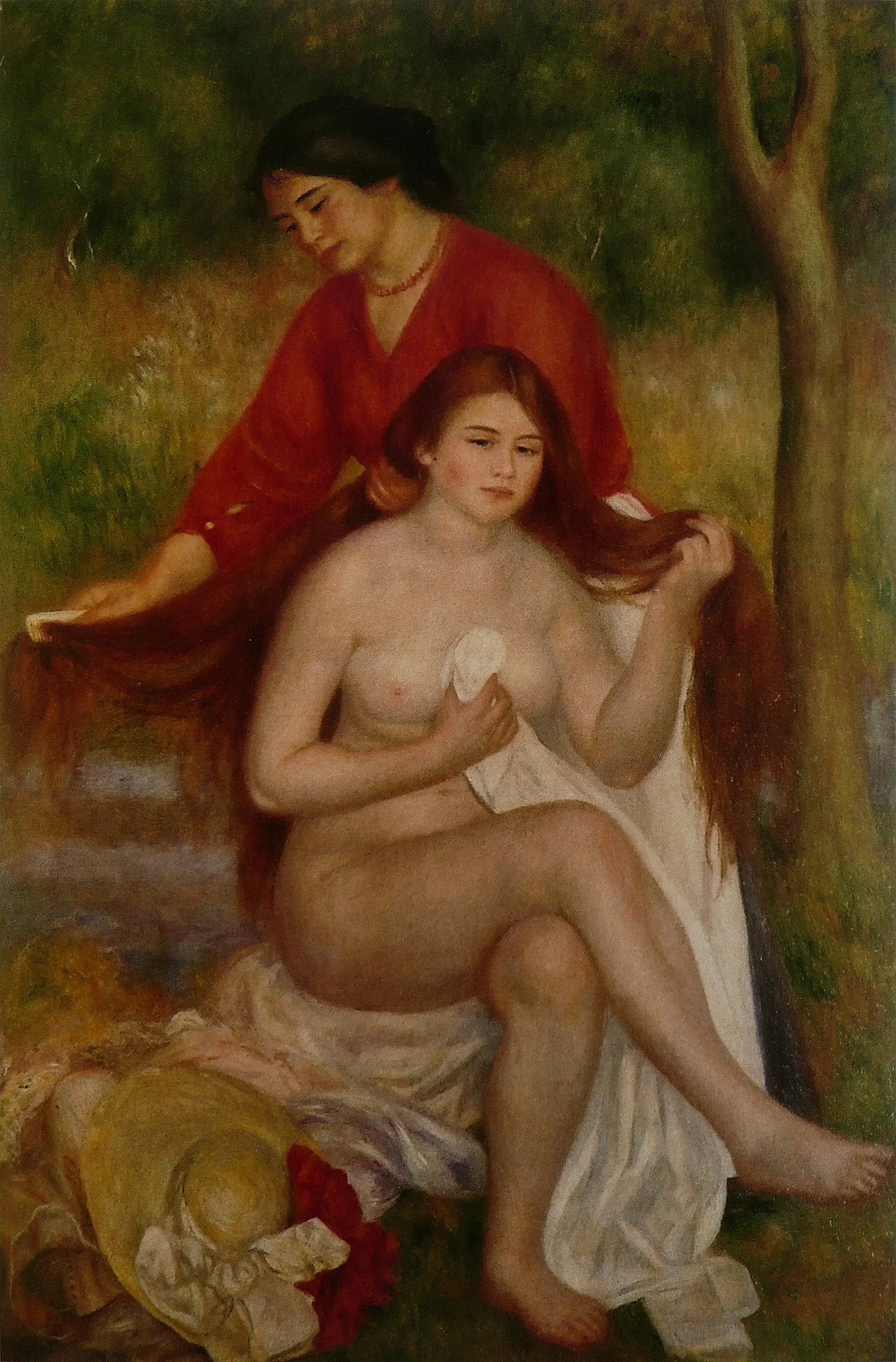La Toilette de la baigneuse - Pierre-Auguste Renoir image 1 tableau peint à l’huile sur toile