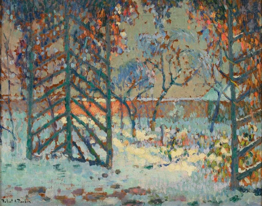 Lumisen alustan alla oleva pergola - Robert Antoine Pinchon