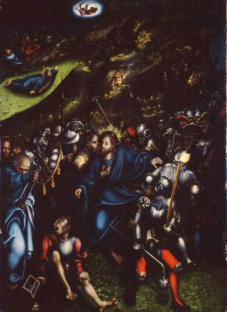 Kristuksen petturuus ja vangitseminen - Lucas Cranach vanhempi