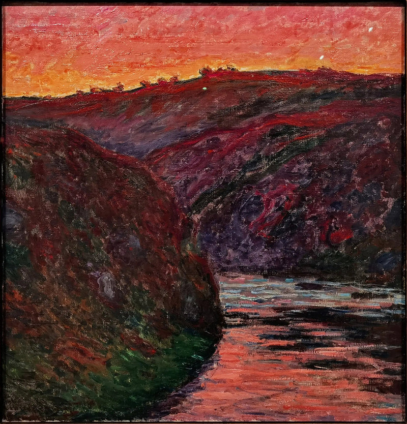 Creuse-laakso, laskeva aurinko - Claude Monet