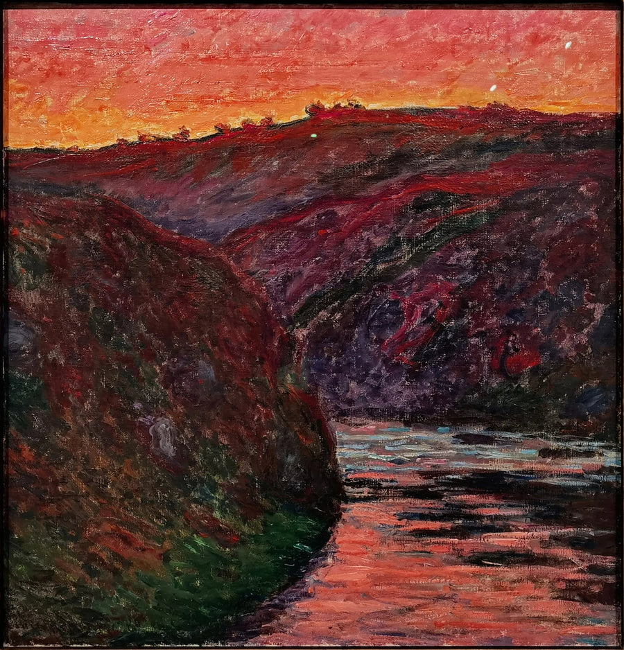 Creuse-laakso, laskeva aurinko - Claude Monet