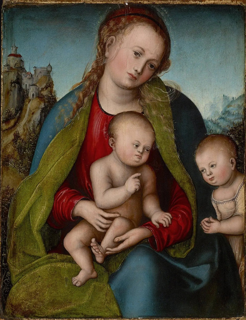 Neitsyt ja lapsi, jota pyytää pyhä Johannes Kastaja - Lucas Cranach vanhempi