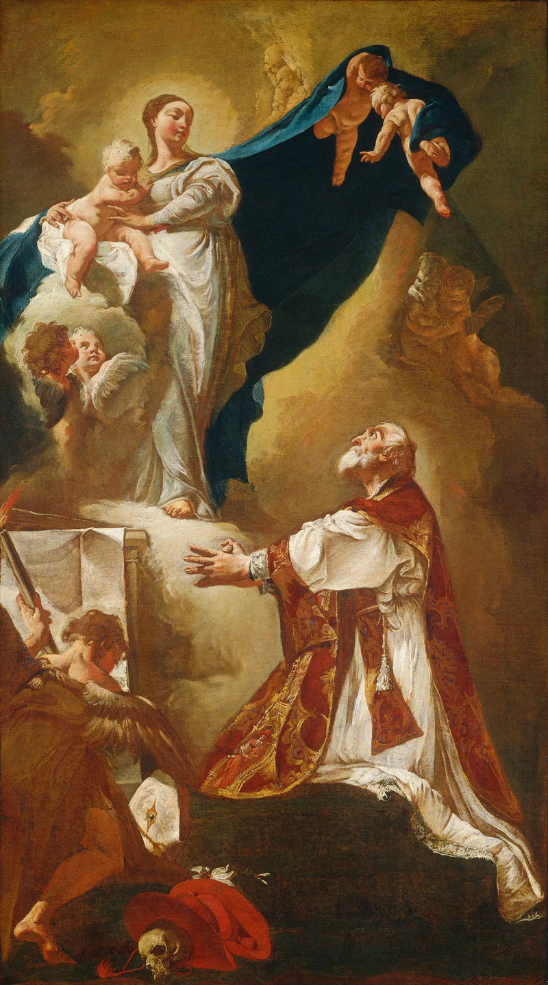 Neitsyt ja lapsi ilmestyvät pyhälle Filippo Nérille - Giovanni Battista Piazzetta
