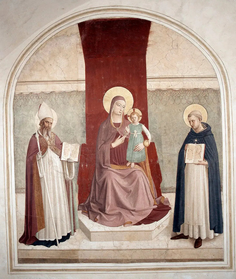 Neitsyt ja lapsi Augustinuksen ja Thomasin kanssa - Fra Angelico