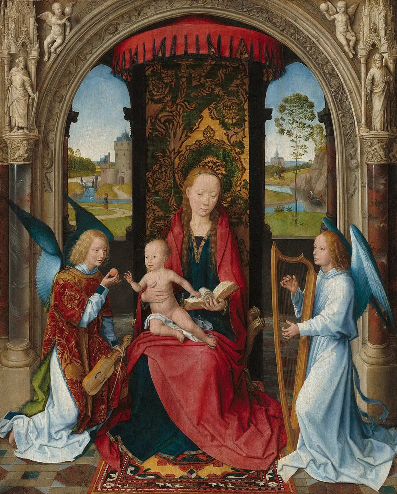 Neitsyt ja lapsi enkelien kanssa - Hans Memling