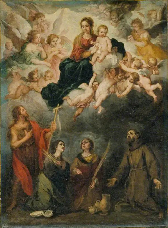 Neitsyt ja lapsi pyhimyksillä - Bartolomé Esteban Murillo