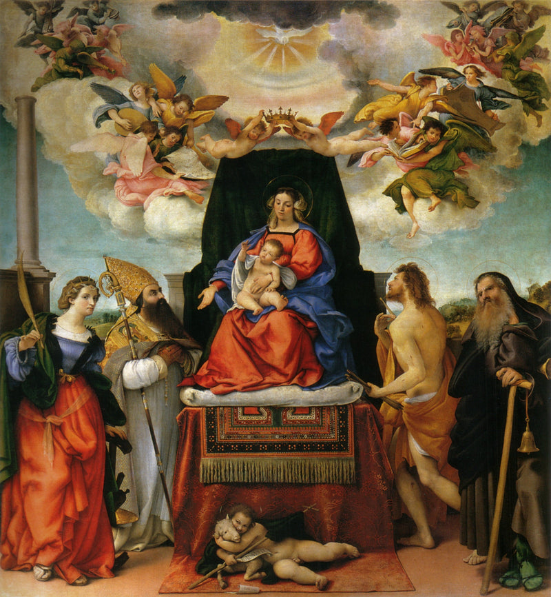 Neitsyt ja lapsi pyhimyksillä - Lorenzo Lotto