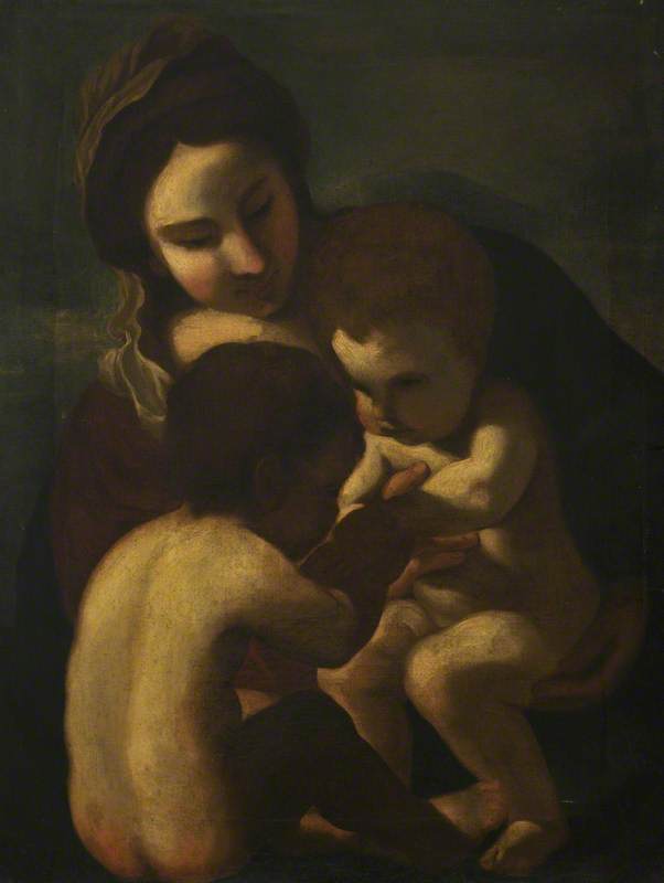Neitsyt Marian ja Jeesus-lapsen kanssa pienen pyhimys Johannes - Guercino